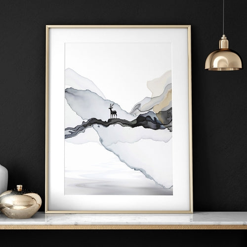 Set of 3 Modern Minimalist Home Office Framed Wall Art Prints – Elegant Workspace Wall Decor