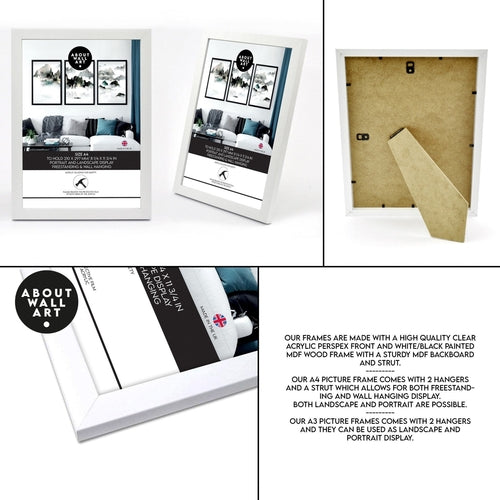 Set of 3 Modern Minimalist Home Office Framed Wall Art Prints – Elegant Workspace Wall Decor