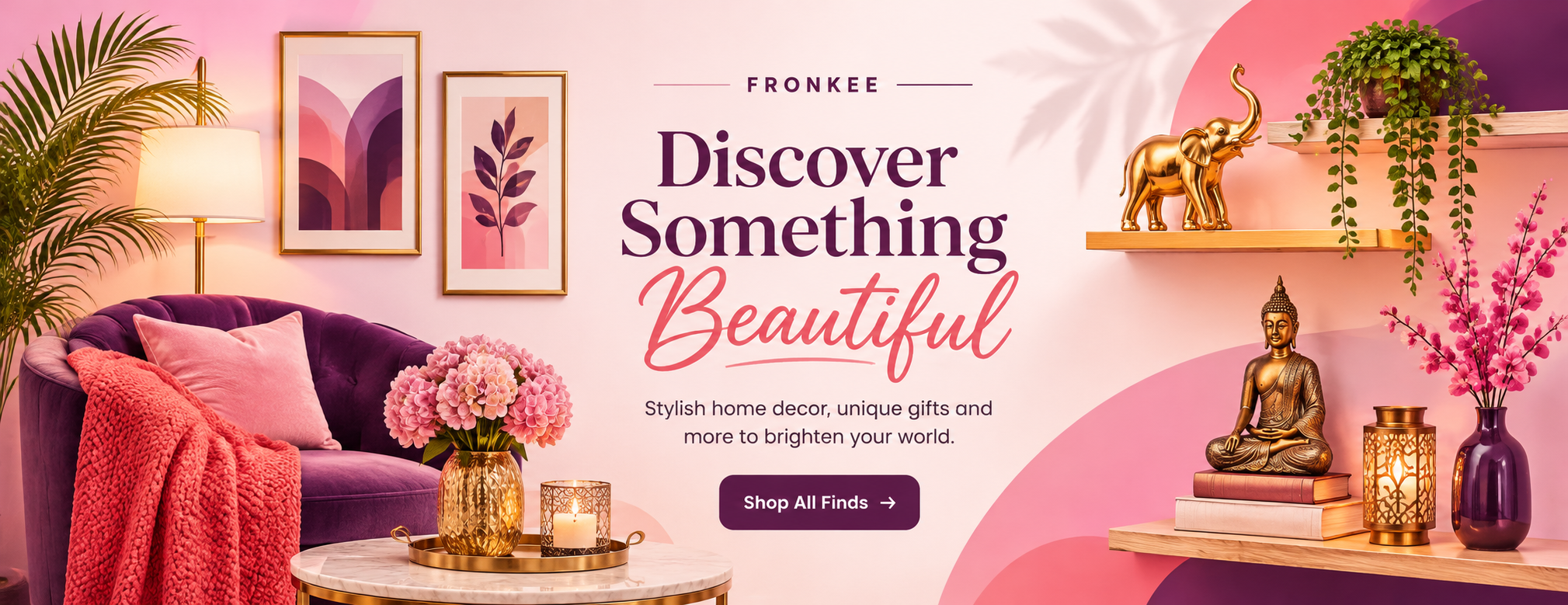 Fronkee home décor collection featuring stylish living-room décor, decorative accents and gifts